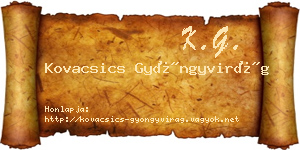 Kovacsics Gyöngyvirág névjegykártya